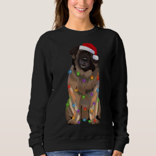 Moletom Leonberger Christmas Lights Xmas Dog Papais noeis