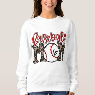 Moletom Leopard Baseball no Dia da Mãe Vibes T-ball Mãe Mo