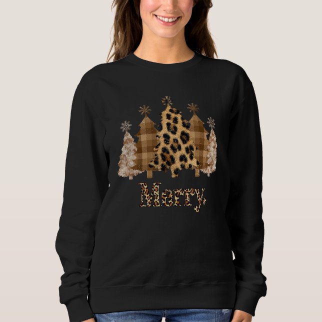 Moletom Leopard Christmas Tree Winter Holiday Merry Christ (Frente)