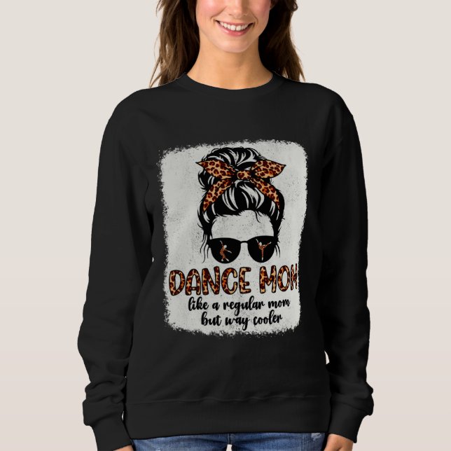 Moletom Leopard Dance Mom Cute Messy Bun Dancing Mothers D (Frente)