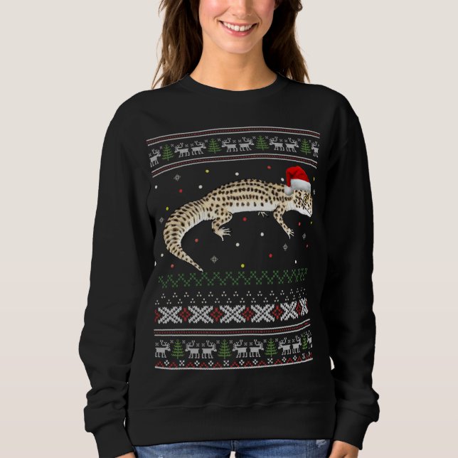 Moletom Leopard Gecko Ugly Christmas Sweater (Frente)