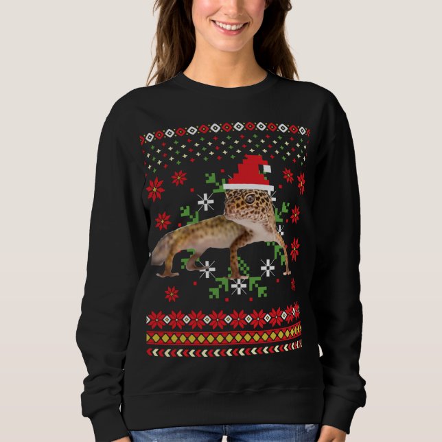 Moletom Leopard Gecko Ugly Christmas Sweater (Frente)