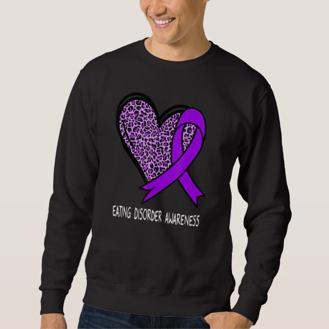 Moletom Leopard Heart Eating Disorder Awareness Purple Rib (Frente)
