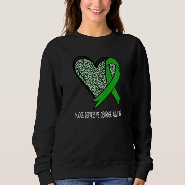 Moletom Leopard Heart Major Depressive Disorder Awareness  (Frente)