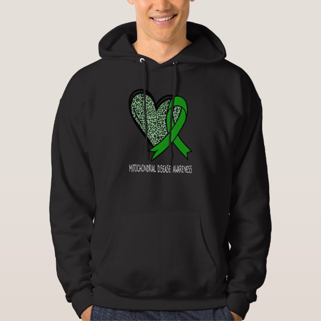 Moletom Leopard Heart Mitochondrial Disease Awareness Gree (Frente)