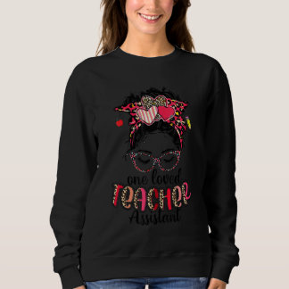 Moletom Leopard Messy Bun One Loved Teacher Assistant Vale