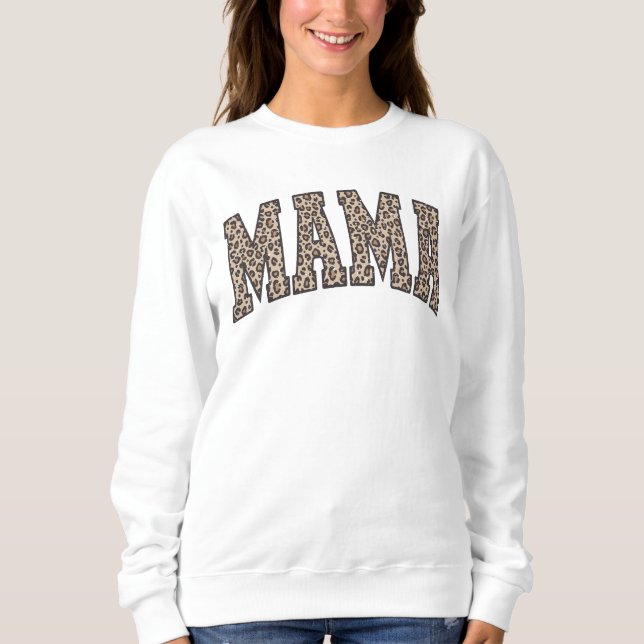 Moletom Leopard Pattern Mama Sweatshirt (Frente)