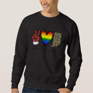 Moletom Leopard Peace Love Indiana Heart Lgbt Pride Cristo