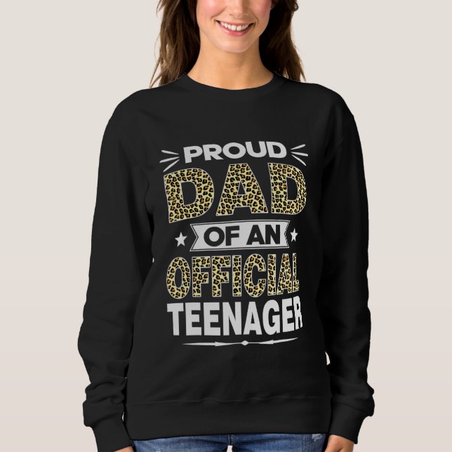 Moletom Leopard Proud Pai De Um Adolescente Oficial 13 Ano (Frente)