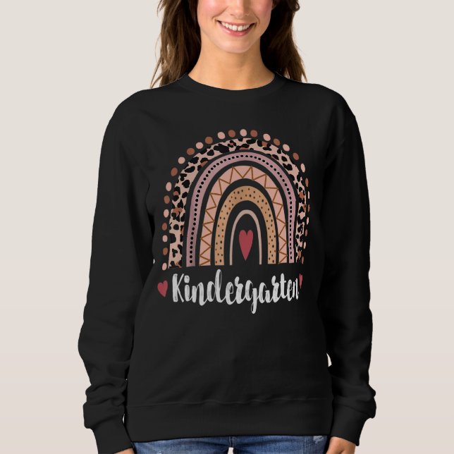 Moletom Leopard Rainbow Day Of School 2022 Kindergart (Frente)