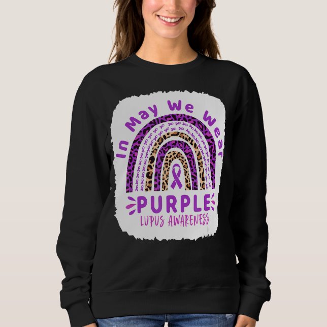 Moletom Leopard Rainbow Em Maio Nós Vestimos Purple Lupus  (Frente)