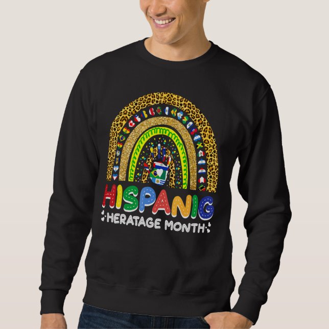 Moletom Leopard Rainbow Hispanic Heritage Month All Counte (Frente)