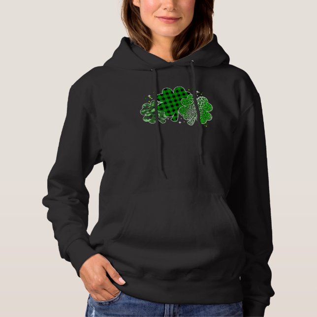 Moletom Leopard Shamrock Lucky Charm Men Women Irish St Pa (Frente)