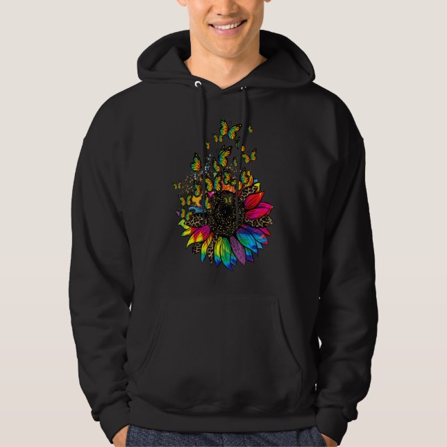 Moletom Leopard Sunflower Tie Dye Butterfly Cute Hippie (Frente)