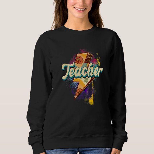 Moletom Leopard Teacher  Teacher Lightning Bolt Back To Sc (Frente)