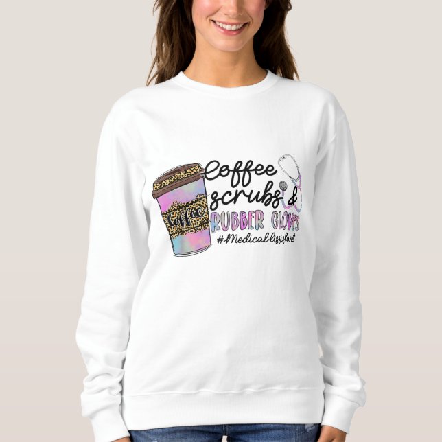 Moletom Leopard Tie Dye Café Esfrega Luvas Assistência Méd (Frente)