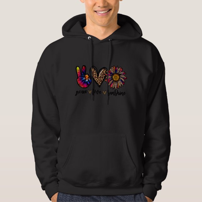 Moletom Lepard Peace Love Sunshine Tie Dye Sunflower Hipp (Frente)