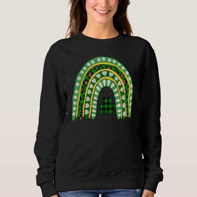 Moletom Lepard Rainbow Irish Shamrocks Rua Patrick S Day L (Frente)