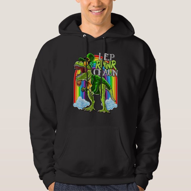 Moletom Leprawrchaun Rua Patrick Day T Rex Dinosaur Lepre (Frente)