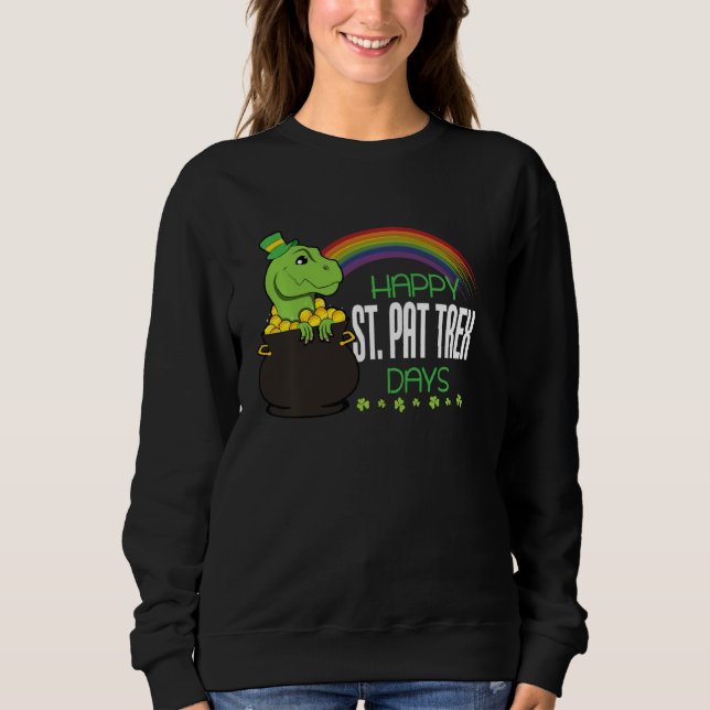 Moletom Leprawrchaun Rua Patrick Day T Rex Dinosaur Leprec (Frente)