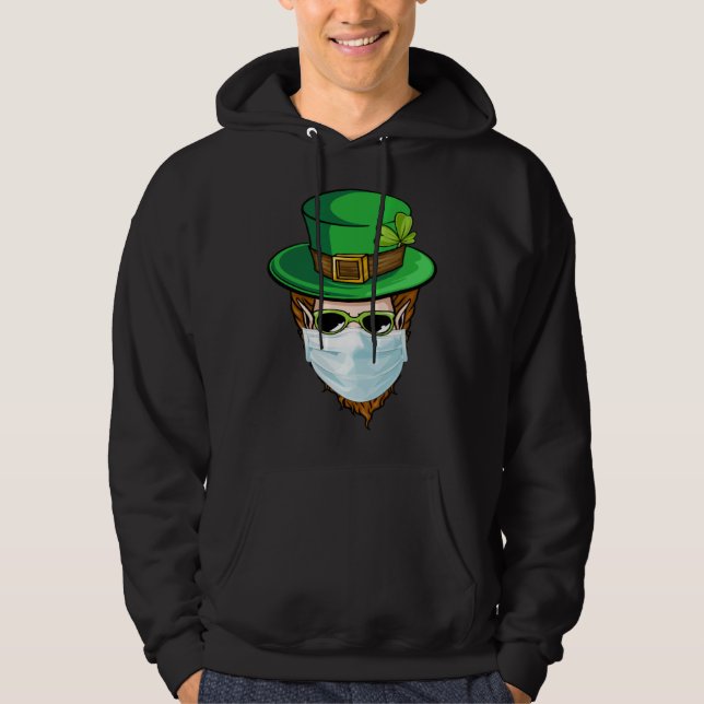 Moletom Leprechaun Face Mask Happy St Patrick s Day 2021 M (Frente)