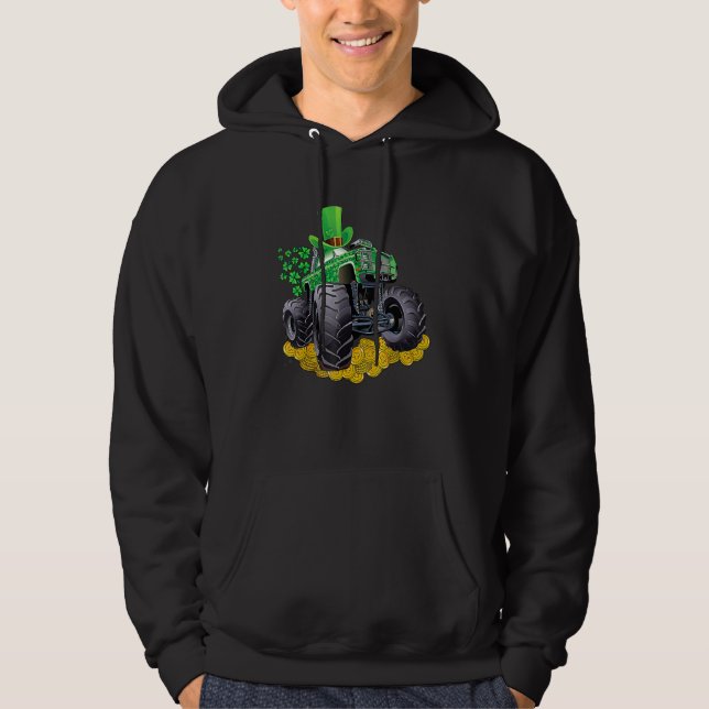 Moletom Leprechaun Monster Truck Shamrock Rua Patrick Day  (Frente)