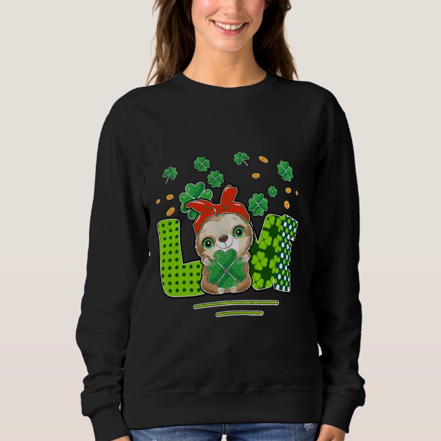 Moletom Leprechaun Sloth Love Irish Shamrock (Frente)