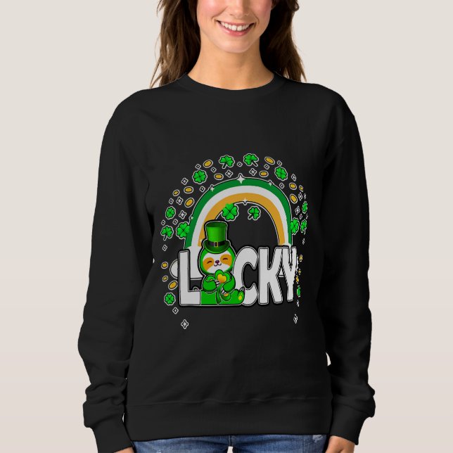 Moletom Leprechaun Sloth Lucky Irish Shamrock (Frente)