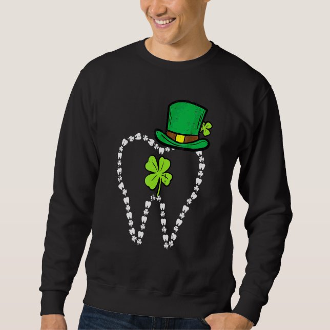 Moletom Leprechaun Tooth Shamrock Rua Patrick Day Dentist  (Frente)