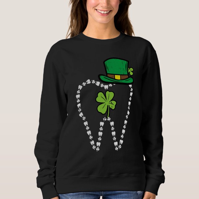Moletom Leprechaun Tooth Shamrock St Patrick Day Dentist D (Frente)