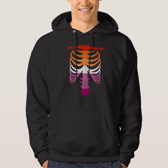 Moletom Lesbian Pride Flag Skeleton Lesbian (Frente)