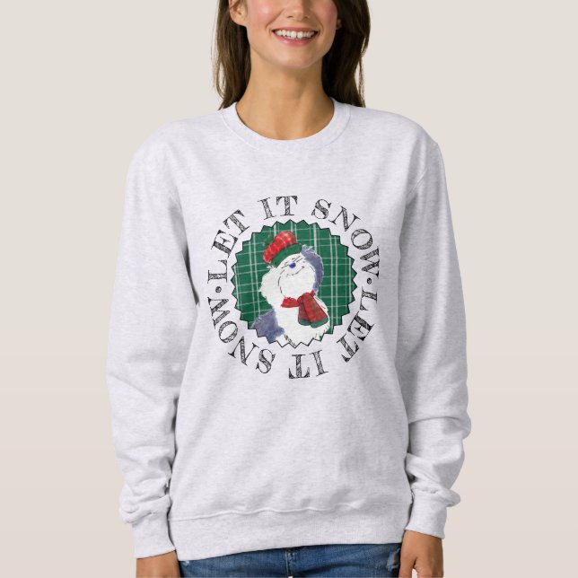 Moletom Let It Snow Cute Cozy Sheepdog Winter Women (Frente)