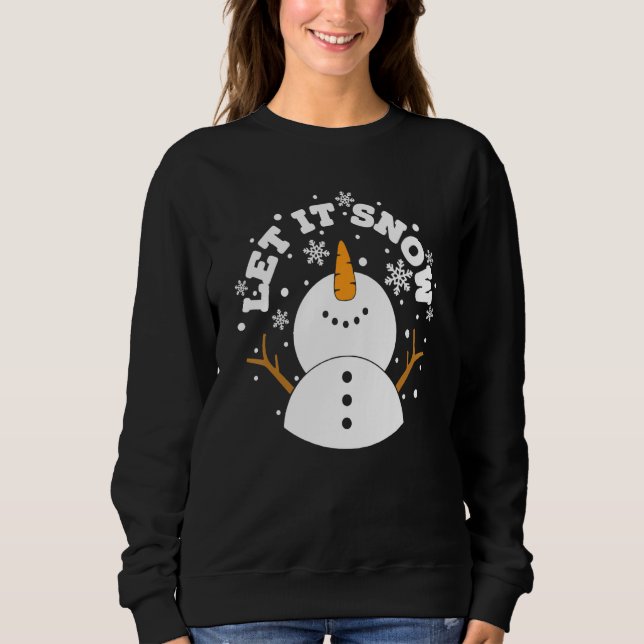 Moletom let it snow snowman snowflake xmas christmas (Frente)
