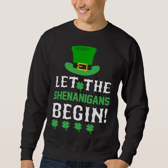 Moletom Let the Shenanigans Begin Shamrock Hat (Frente)
