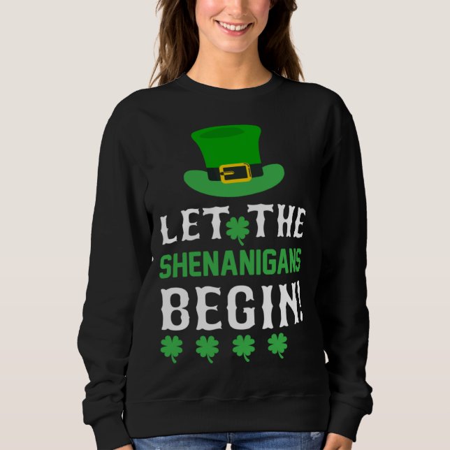 Moletom Let the Shenanigans Begin Shamrock Hat (Frente)