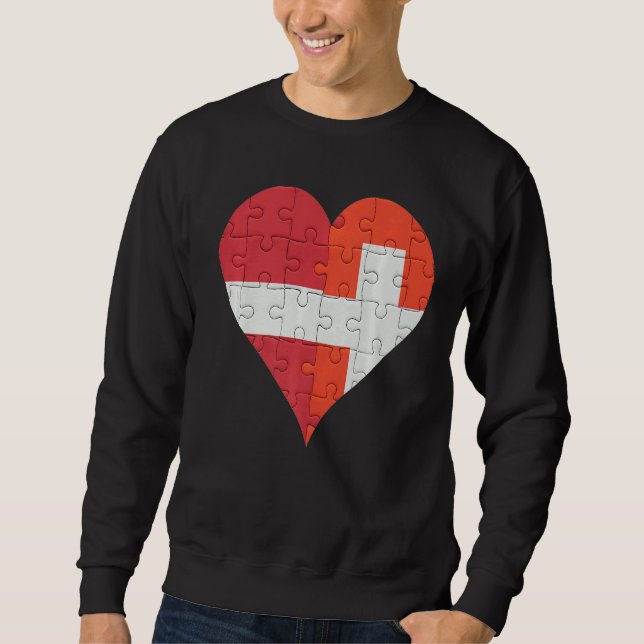 Moletom Letão Swiss Flag Heart (Frente)