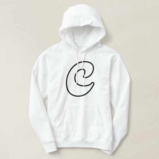 Moletom Letra C - Design de Monograma Personalizado (Frente do Design)