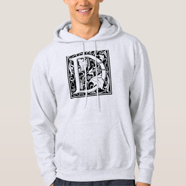 Moletom Letra D Monograma Medieval Arte Nova (Frente)