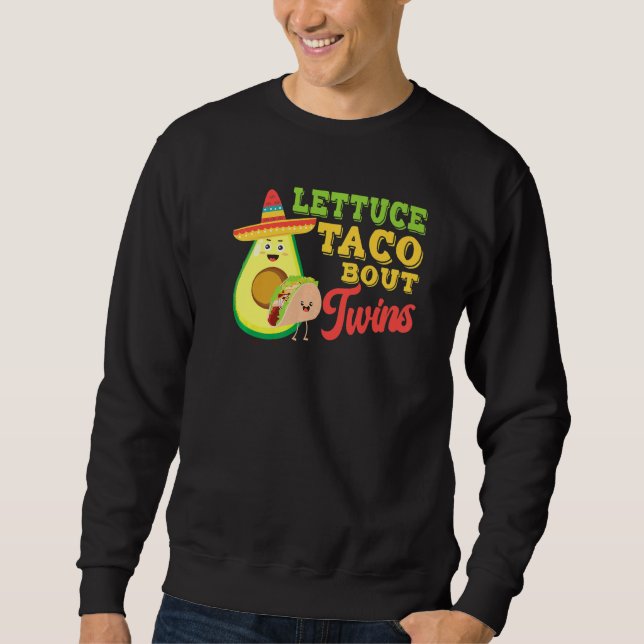 Moletom Letra de Anúncio do Bebê Taco Sobre Gêmeos 4 (Frente)