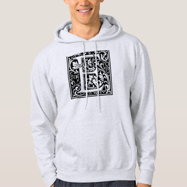 Moletom Letra E Monograma Medieval Arte Nova (Frente)