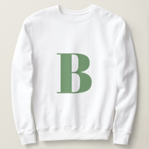 Moletom Letra inicial   Monograma Modern Trendy Sage Green