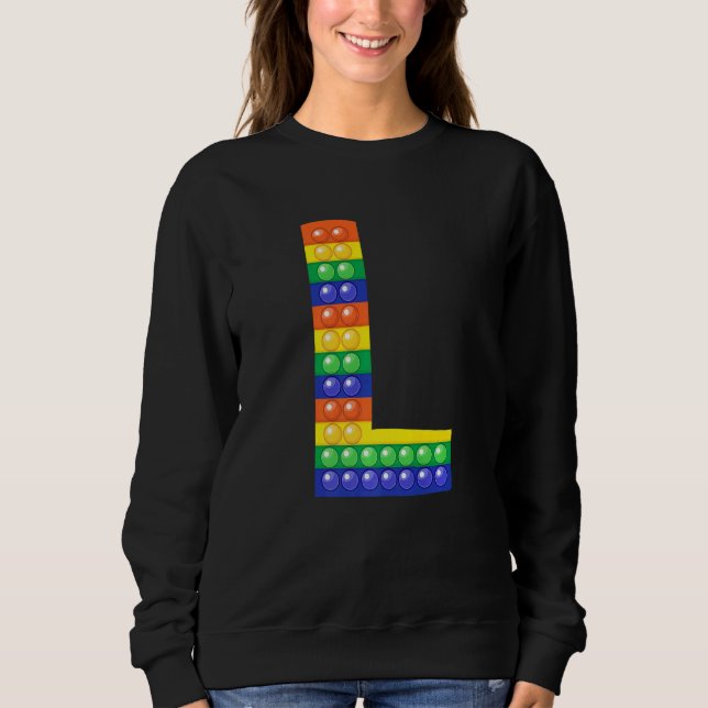 Moletom Letra L Maiúscula Alphabet Fidget Pop It Correspon (Frente)