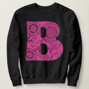 Moletom Letra maiúscula B monograma floral
