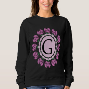 Moletom Letra maiúscula G monograma floral