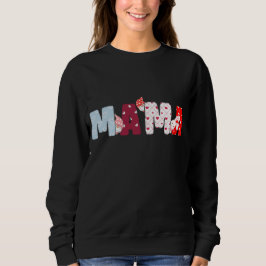Moletom Letra Mama Patchwork Sweatshirt - Cute Heart