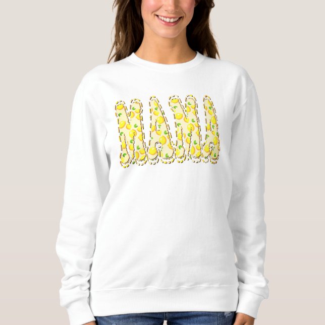 Moletom Letras Rabiscadas Amarelo Brilhante Limão Mamãe (Frente)