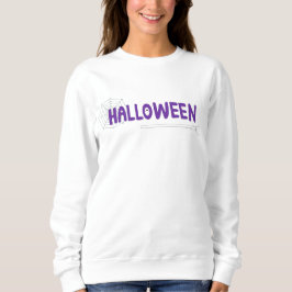 Moletom Letras Roxas Manuscritas Teia de Aranha Halloween