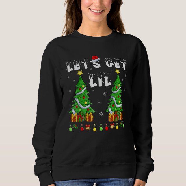 Moletom Let's Get Lit Drinking Santa Hat Christmas Lights  (Frente)