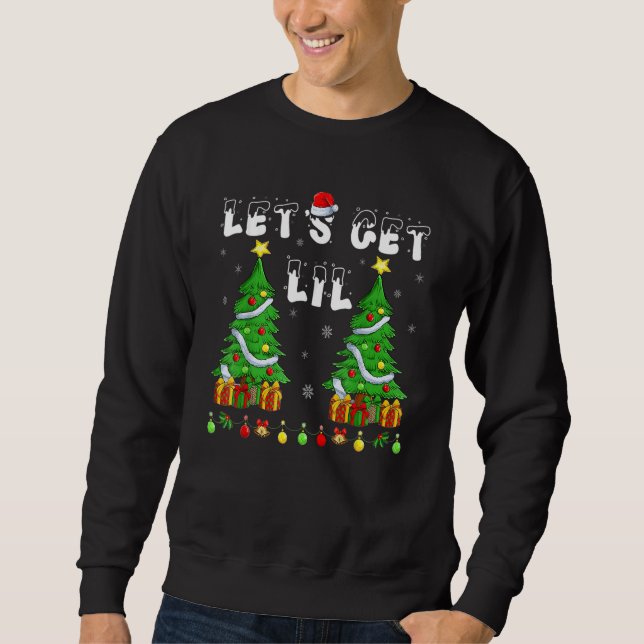 Moletom Let's Get Lit Drinking Santa Hat Christmas Lights  (Frente)