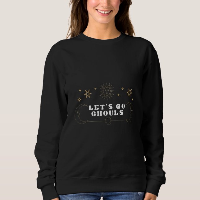 Moletom Let's Go Ghouls Cat Bride Wedding Bachelorette Par (Frente)